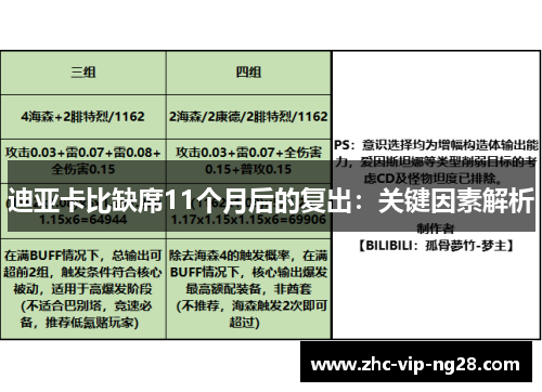 迪亚卡比缺席11个月后的复出：关键因素解析